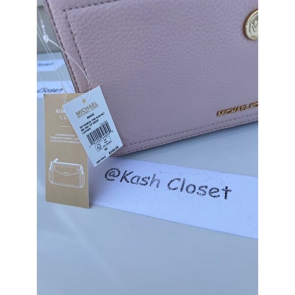 Michael Kors crossbody maisie 3 in 1 medium clutch bag leather powder blush - Picture 9 of 12